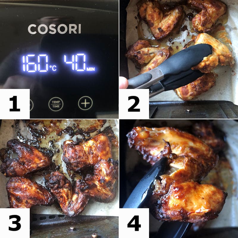 Picture directions for air frying Buffalo chicken wings