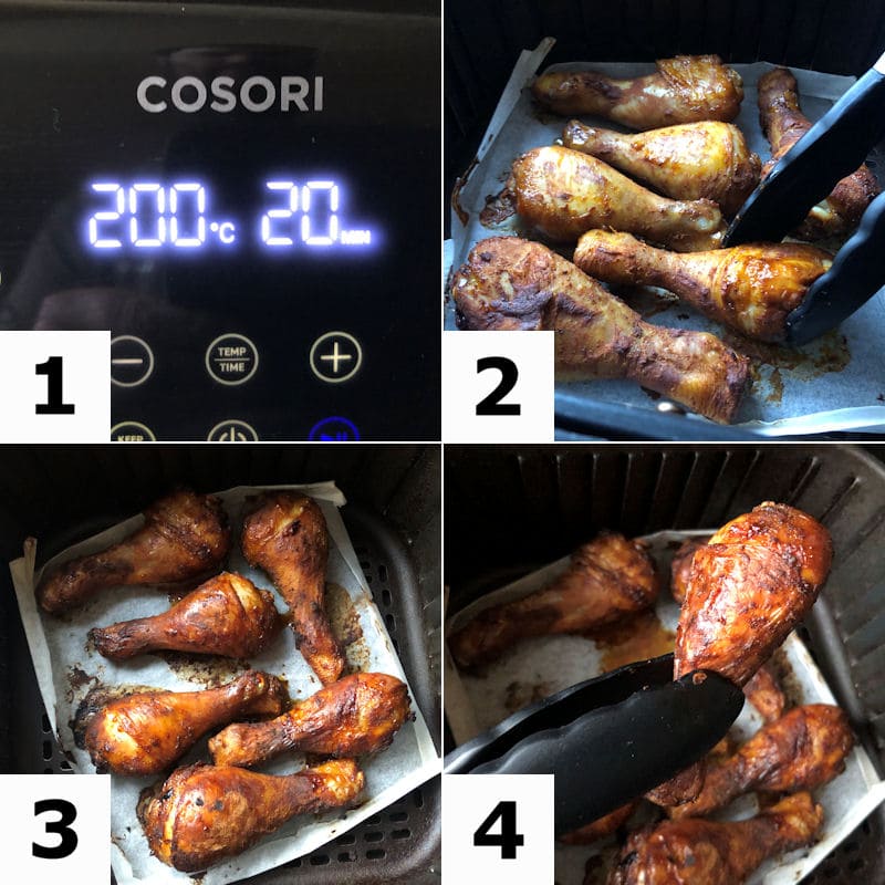 Directions for air frying chicken drumsticks