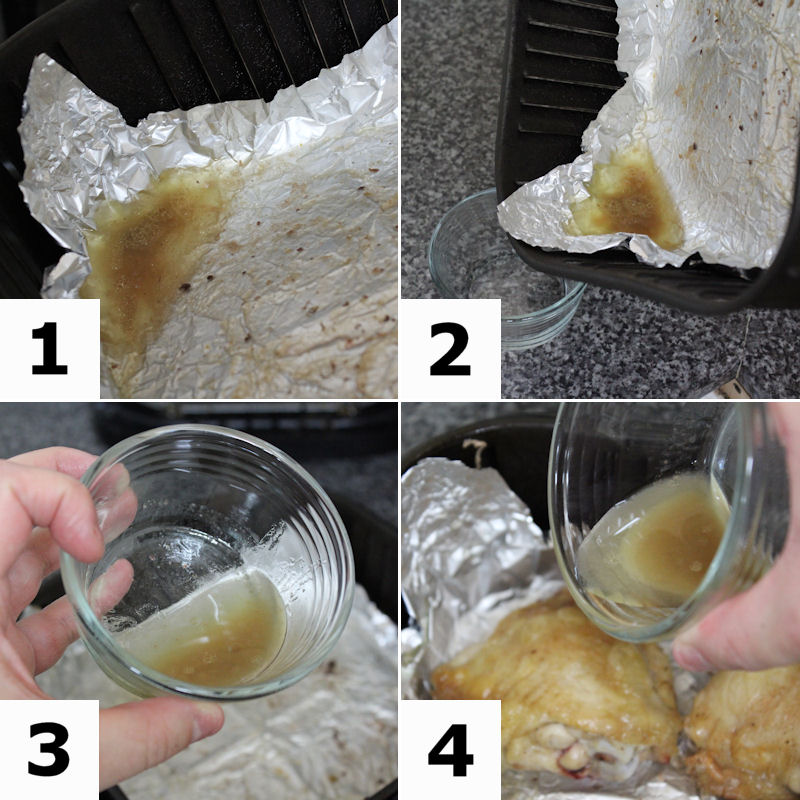 Me demonstrating process of emptying/re-applying basting oil and fat