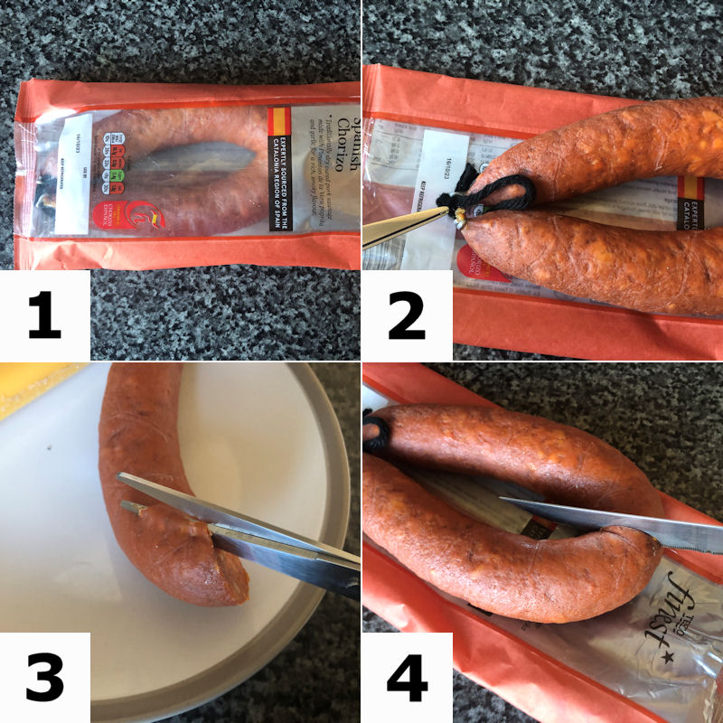 Directions for preparating Chorizo for air frying