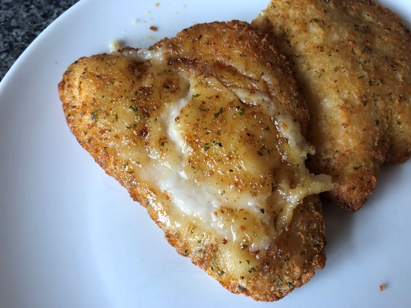 Split open cooked batter coating caused by careless flipping of fish