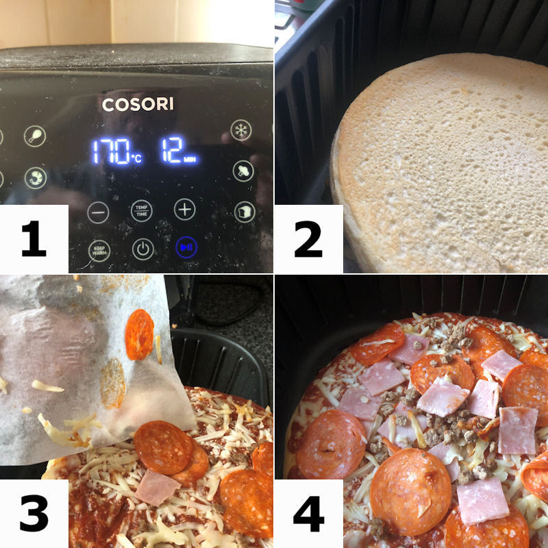 How to air fry frozen pizza in four stages