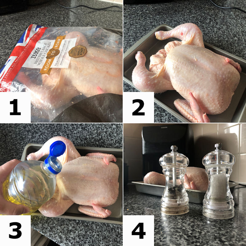 Process of preparing small chicken in air fryer in pictures