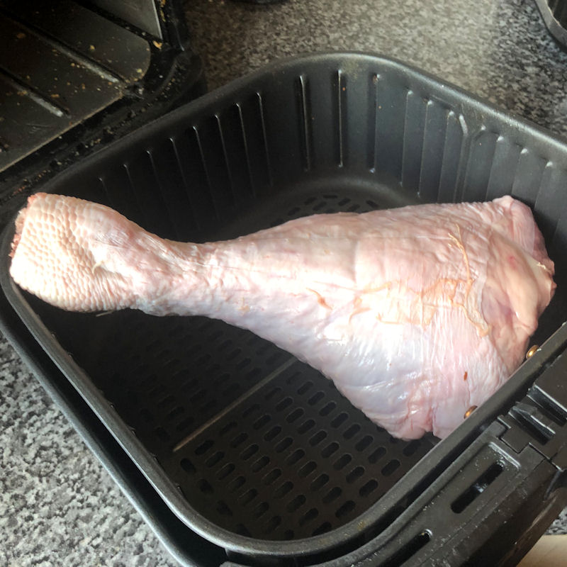 Too long raw turkey leg sat in air fryer basket