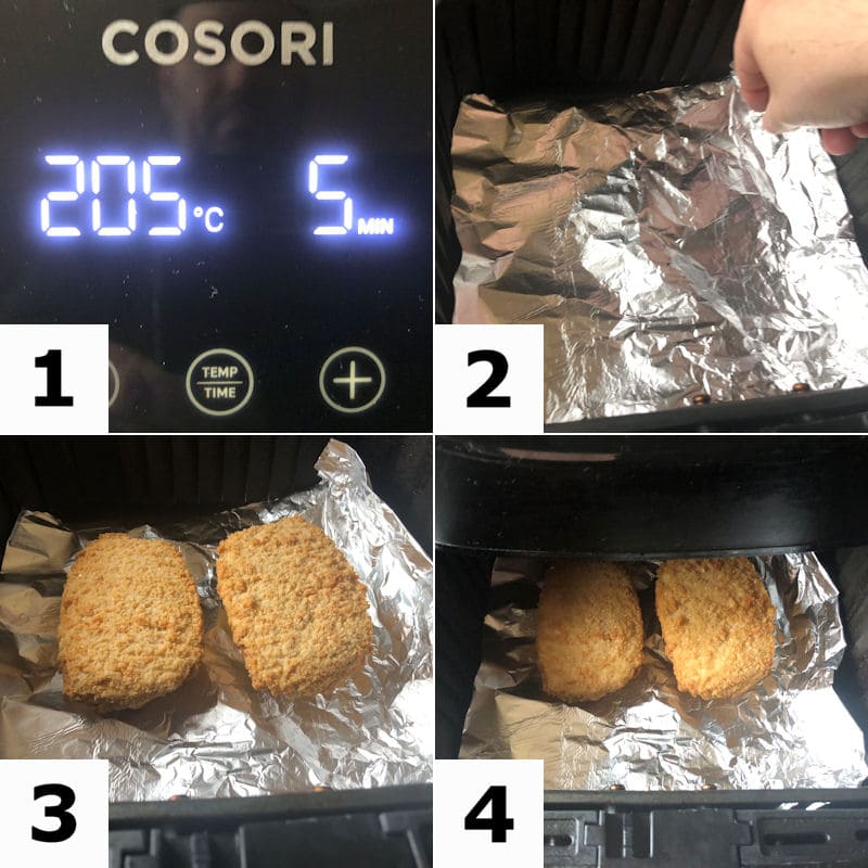 Picture 
  directions for preparing 2 frozen chicken kiev for air frying