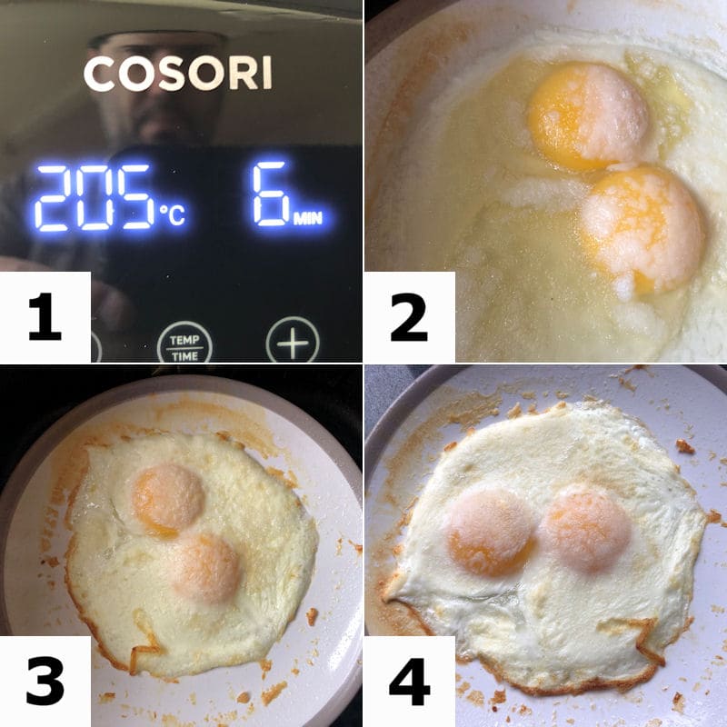 Picture directions for how to fry eggs in an air fryer