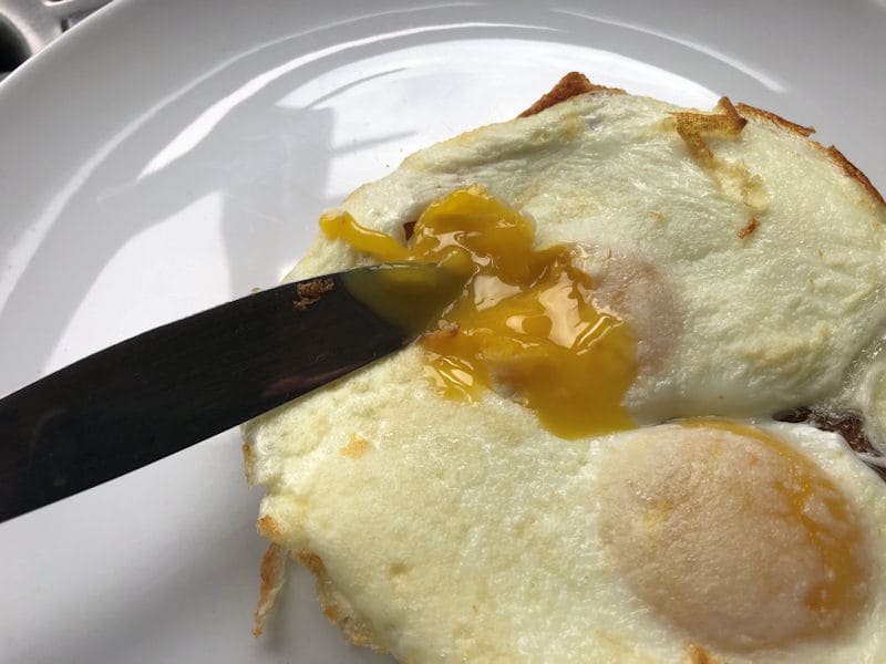 Air fried eggs on toast