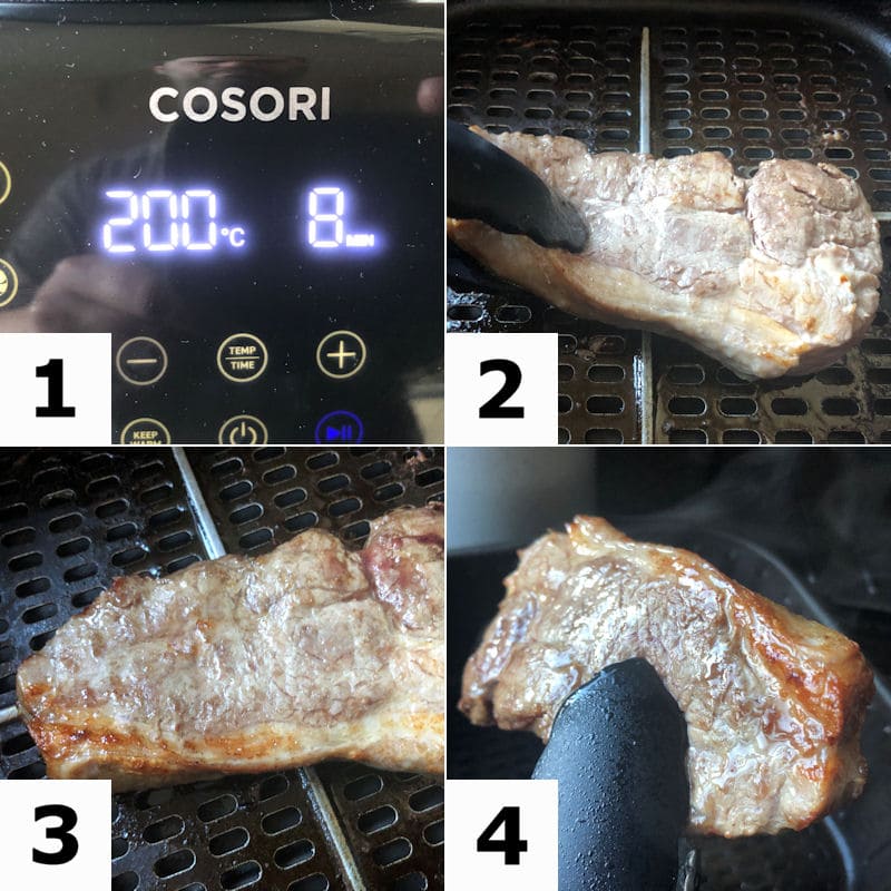 Picture directions for how to air fry a lamb rump steak