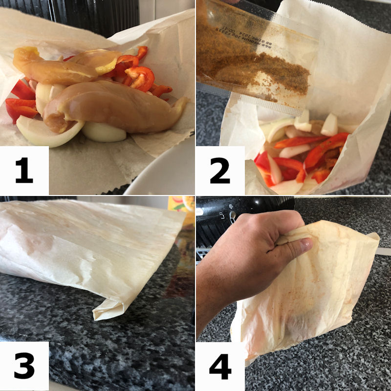 Picture directions for preparing Nando's Peri Peri Medium Bag & Bake