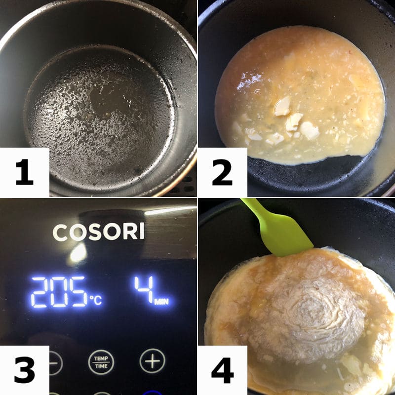 Picture 
  directions for making an air fried omelette