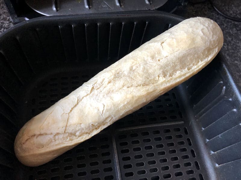 Large ready to bake baguette too long to fit in air fryer basket