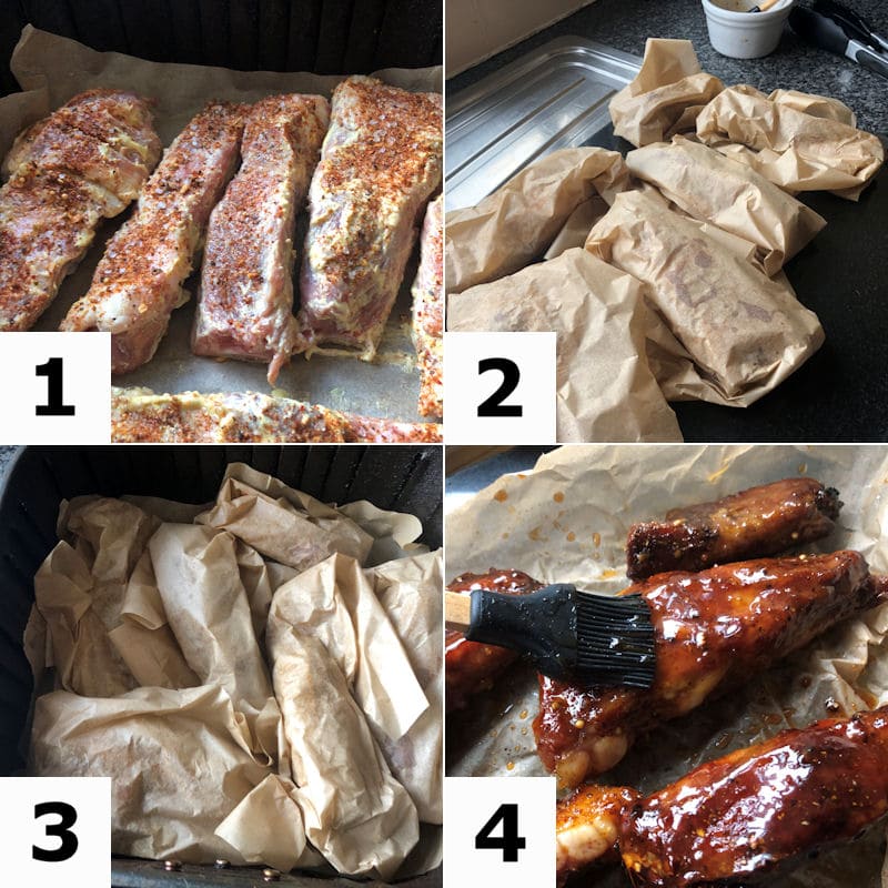 Picture 
  directions for air frying homemade barbeque pork rib slices