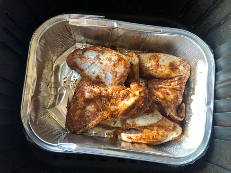 Spicy
Piri Piri chicken wings air fried in foil tray