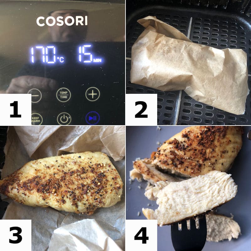 Picture directions for reheating chicken breast in air fryer