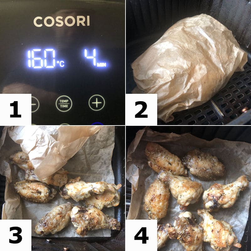 Picture directions for reheating chicken wings in air fryer