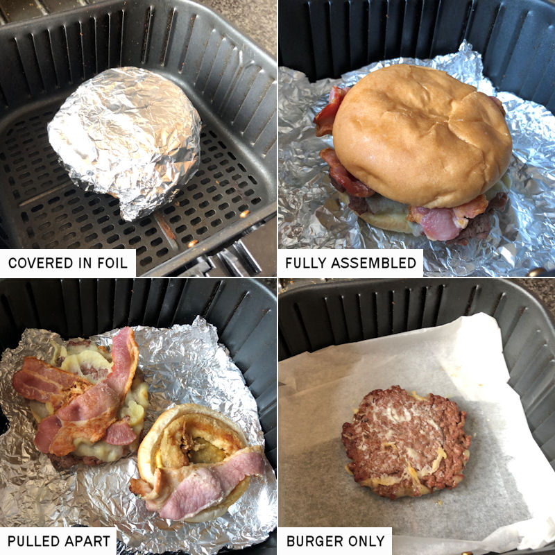 Examples of ways not to reheat burger in bun